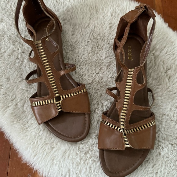 Nicole Light Brown Largo Gladiator Sandal Size 12 - Picture 10 of 10